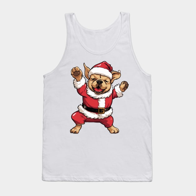 Cartoon Christmas French Bulldog Dancing Tank Top by Chromatic Fusion Studio